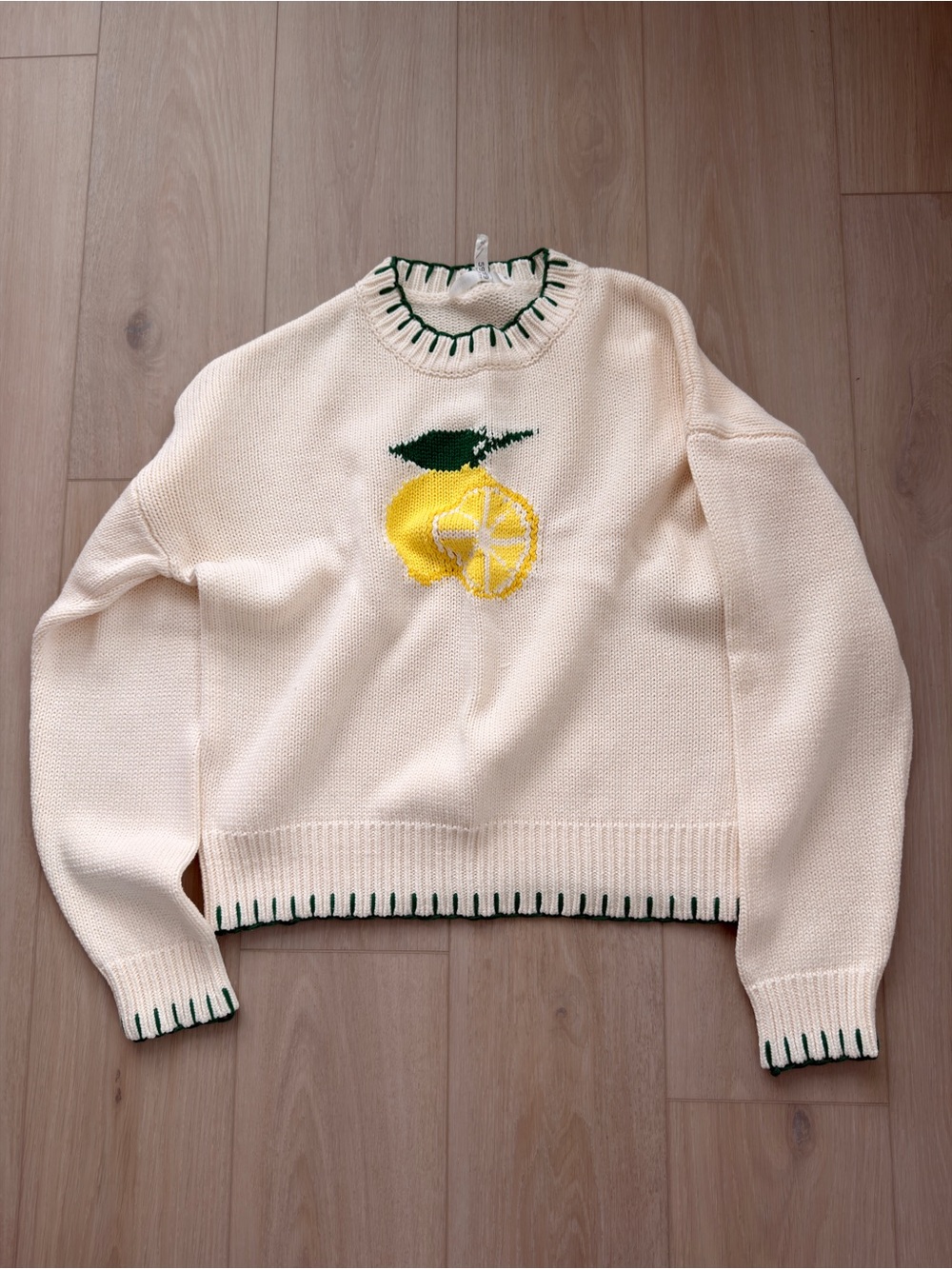 ALTAR’D STATE - Cream Lemon Motif Knit Sweater